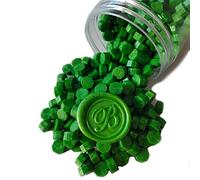 400 Pezzi Perline di Ceralacca per Timbro Sigillo di Cera, Perline di Sigillo di Cera PORXFLY Ottime per Inviti di Nozze, Pacchetti di Vino, Buste per Biglietti, Confezioni Regalo (Verde)