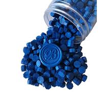 400 Pezzi Perline di Ceralacca per Timbro Sigillo di Cera, Perline di Sigillo di Cera PORXFLY Ottime per Inviti di Nozze, Pacchetti di Vino, Buste per Biglietti, Confezioni Regalo (Blu zaffiro)