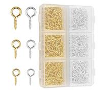 400 pezzi piccole viti con occhiello per la creazione di gioielli, mini occhielli a vite in 3 misure, piccoli ganci a vite, per lavori di bricolage e creazione di gioielli, ciondoli per perline e