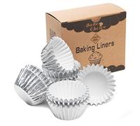 400 pezzi Pirottini per Muffin Carta Mini,Cupcake Pirottini Carta in Alluminio,per Decorazioni Natalizie,Dimensione Mini Argento