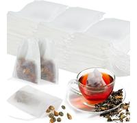 400 Pezzi Sacchetti Filtro per Tè, 7 x 9 cm Sacchetti in Cotone Bianco con Coulisse per Tè Sfuso, Erbe, Matcha e Caffè, Filtri per Tè usa e Getta per Colini da Tè, Regali Fai da Te e Cucina