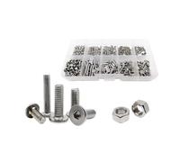 400 pezzi/scatola M2 M3 Allen esagonale esagonale presa kit di viti a testa piatta ultra sottile wafer bullone dado assortimento set 304 A2-70 acciaio inossidabile