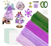 400 Pezzi Scovolini Colorati per Lavoretti Set Viola Tulipani Scovolini Ciniglia Steli Fiori Ciniglia Bastoncini Legno per Lavoretti Decorativi per Bouquet Fai da te Artigianato