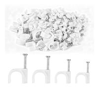 400 Pz Fermacavo Tipo R, Fermacavi in Nylon, Supporti per Cavi da Parete, Graffette Clip per Cavio, Clip a R per Cavi Elettrici, Fissaggi Morsetti per Cavio(4mm, 6mm, 8mm, 10mm)