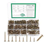 400 Pz Viti per Legno, M3 M3.5 M4 Viti Legno Viti Autofilettanti a Testa Svasata, Viti per Cartongesso, Set Viti Miste, Viti Autofilettanti per Legno, Viti a Testa Croce per Recinzioni Porte