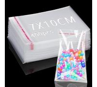 400 sacchetti di cellophane piccoli, autoadesivi, di plastica, 7 x 10 cm, sacchetti di cellophane trasparenti, in OPP, autoadesivi, sacchetti di Natale, per biscotti, caramelle, noci, gioielli