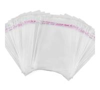 400 sacchetti di plastica autoadesivi, 10 x 18 cm, piccoli sacchetti di cellophane trasparenti, sacchetti regalo per caramelle, biscotti, dolci, schoolade lecca-lecca schoolade (A)