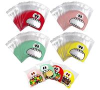 400 sacchetti per caramelle, sacchetti per biscotti simpatici, autoadesivi, sacchetti per trattamento di cellophane, 4 colori, utilizzati per confezionare biscotti, caramelle e cioccolato