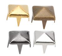 400 set di borchie a punta quadrata a quattro ganasce, rivetti a punta in pelle fai-da-te borchie a punta quadrata rivetti borsa abbigliamento in pelle scarpe rivetto(5mm-Marrone)