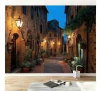 400 x 280 cm Carta da parati murale 3D, Antiche Strade Cittadine Carta da parati fotografica stampata, murale decorativo in tessuto non tessuto di alta qualità, design poster, Giallo