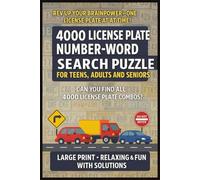 4000 License Plate Number Word Search Puzzle For Teens, Adults & Seniors: 100 Puzzles, 4000 Number & Letter Combinations to Search | Highway Hunt ... & Travel | Gift For Birthday, Christmas