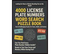 4000 License Plate Number Word Search Puzzle For Teens, Adults & Seniors: Brain Games Large Print Easy To Read Words| Featuring Real Plate Formats ... | Gift for Vacations, Holidays & Christmas