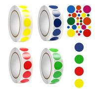 4000 pezzi Adesivi rotondi Colorate 13 mm, Etichette a cerchio Codifica colore Punto Vinile Adesivo per il fai da te, ufficio(4 colori)