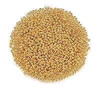 4000 Pezzi Mini Perline Acriliche, 4 mm Perline Rotonde per Infilare Artigianali in Oro con Foro per Bracciali Gioielli Fai Da Te Orecchini Braccialetti Bigiotteria