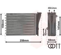 40006413 VAN WEZEL Scambiatore calore, Riscaldamento abitacolo per CITROËN,PEUGE