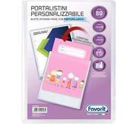 400090487 - Portalistino Personalizzabile Premium, 80 Buste, Trasparente