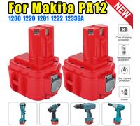 4000mAh per batteria Makita PA12 12V ni-mh 1200 1220 1201 1222 1233SA/B1235 192681-5 batteria di ricambio per utensili a batteria + caricabatterie