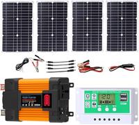 4000W 6000W Kit Completo De Inversor Solar Con Controlador De 50A Y Paneles Solares De 100W Sistema De Red Doméstica para Sistemas De Generación De Energía Domésticos Y Exteriores(6000W, 12V-220V)