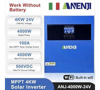 4000W Solar Inverter Off-Grid Hybrid MPPT 100A Pure Sine Wave 24V 220V 500V WIFI