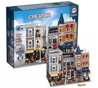 4002 pezzi di mattoncini da costruzione per la Piazza della Città, compatibili con il modello 10255, regalo di Natale per un amico.