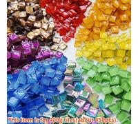 400g Quadrato Cristallo Mosaico Piastrelle Colori Assortiti Opaco Fai-da-Te 1cm