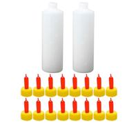 400ml Biberon con Plastica Tettarelle Bianca per Agnelli | Set per Alimentazione Ragazzo Ragazza Animali, Presa Facile, Anti Morso, Aerazione senza Perdite, per Fattoria