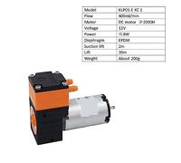 400ml/min KLP01 Mini Spazzola A Membrana Pompa 12V 24V DC Motore Liquido Pressione 3 Bar Giunto Dritto Testa Singola for laboratorio Facile da pulire(2PCS-KC 1)