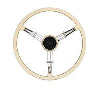 400mm Classic Steering Wheel Banjo Drift Modified Steering Wheel Compatible For Porsche 356 A B C PreA 1950-1966(Ivory white)