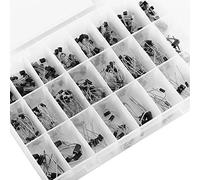 400pcs Capacitor kit, 24 Values NPN PNP Transistors and Rectifier Diodes Assortment Set Industrial Electrical Capacitors with Clear Box