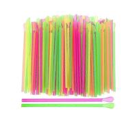400pcs Spoon Straws Slushie Straws Spoon Scoop Straws Disposable Beverage Straws for Ice Cones -CN-123