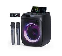 400W Cassa Karaoke per Adulti, Party Speaker Bluetooth Portatile con 2 Microfoni Wireless e Telecomando, Registrazione Vocale, Luci LED, FM/TWS/TF/USB/AUX Multi-Input, Ideale per Uso Interno ed Estern