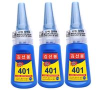 401 Colla 3 Pezzi Set di Super Colla Multiuso Adesivo istantaneo ad alta resistenza Asciugatura rapida Basso sbiancamento Riparazione per ceramica Plastica Legno Metallo Fai da te Fissaggio dome