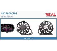 40276000BN REAL Elettromotore, Ventola radiatore per AUDI,SEAT,SKODA,VW