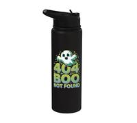 404 Boo Not Found Ghost Halloween Humor Stainless Steel Insulated Water Bottle