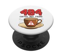 404 Coffee Not Found Funny Tech Programmer Meme Design PopSockets PopGrip Adesivo