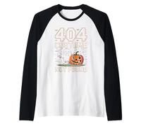 404 Costume Non Trovato Design Halloween Pixel Art Maglia con Maniche Raglan