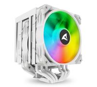 Sharkoon dissipatore ad aria 1x 120mm argb pwm fan, 1x 120mm pwm fan, 6x copper pipes, direct touch,