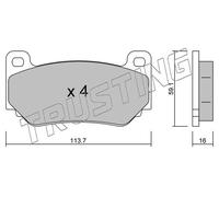 406.0 TRUSTING Kit pastiglie freno, Freno a disco per LOTUS,MG