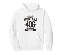 406 Montana Area Code Distressed Authentic Felpa con Cappuccio