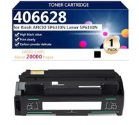 406628 Cartucce Toner Compatibili con Chip per Ricoh AFICIO SP6330N e Lanier SP6330N Stampanti, Alta Capacità 20000 Pagine, Stampa ad alta Definizione,Black-1 pack