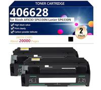 406628 Cartucce Toner Compatibili con Chip per Ricoh AFICIO SP6330N e Lanier SP6330N Stampanti, Stampa Chiara, Alta Capacità 20000 Pagine,Black-2 pack