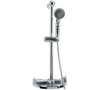 Colonna Doccia Saliscendi in Acciaio con Soffione 3 Getti con Vano Portasapone