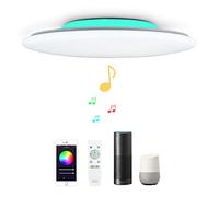 40CM 36W Sternenhimmel WIFI Musik Led Deckenleuchte Kompatibel Mit Amazon Alexa Google Home deckenlampe Mit bluetooth lautsprecher, RGB Farbwechsel Und fernbedienung Dimmbar Für Wohnzimmer