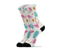40Cm Calzini Al Polpaccio Casual Calzini Uomo Comodo Calze Cute Flamingos Tropical Palm Leaves Per Natale Esterno Running