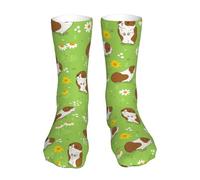 40Cm Calzini Lunghi Casual Calzini Da Equipaggio Comodo Calze Lunghe Guinea Pigs On Flower Meadows Per Natale Running Donna