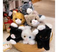 40cm Gatto Tabby Peluche Carino, Animale Imbottito Morbido e Adorabile, Gatto Soffice Peluche per Calore e Comfort, Gattino Morbido Peluche, Regali di Gatti per Bambini e Adulti, Regali Perfetti per B