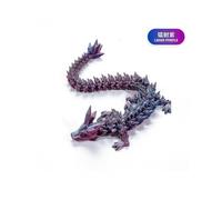 (40CM,Laser Purple)3D Printing Decoration Joint Movable Crystal Gem Dragon Decoration Hand-Made Suit Dragon Decoration