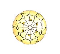 Ø40CM LED camera da letto Plafoniera Tiffany ristorante Lampada da soffitto vintage E27 Lampada da cucina Lampada retrò rotonda Soggiorno Corridoio bagno Plafoniere Paralume in vetro colorato MAX40W