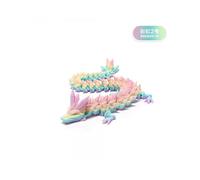 (40CM,Rainbow No. 2)3D Printing Decoration Joint Movable Crystal Gem Dragon Decoration Hand-Made Suit Dragon Decoration