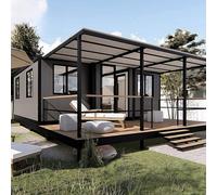 40FT Tiny House in cui vivere,Casa prefabbricata portatile con 3/4 camere da letto, 1 bagno e cucina completamente attrezzate,Casa contenitore prefabbricata per adulti,Casa mobile pieghevole